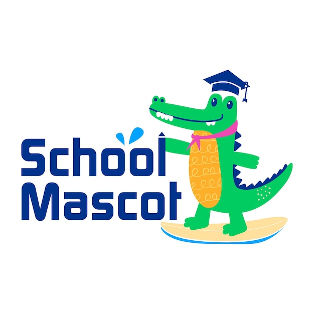 Diseño del logotipo de la mascota animal del cocodrilo