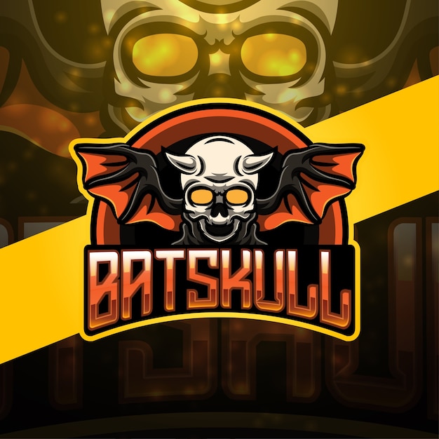 Diseño de logotipo de mascota de bat skull esport