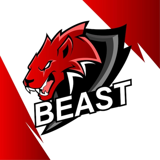 Vector diseño de logotipo de mascota beast esport