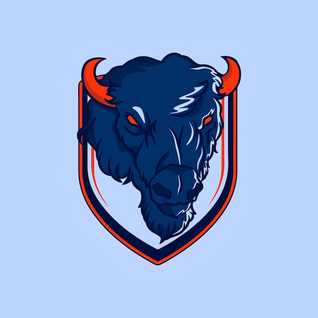 Vector diseño del logotipo de la mascota de bison esport