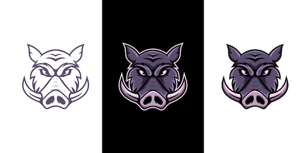 Diseño de logotipo de mascota boar e sport