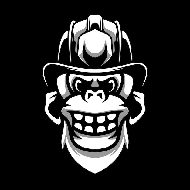 Diseño de logotipo de mascota de bombero yeti