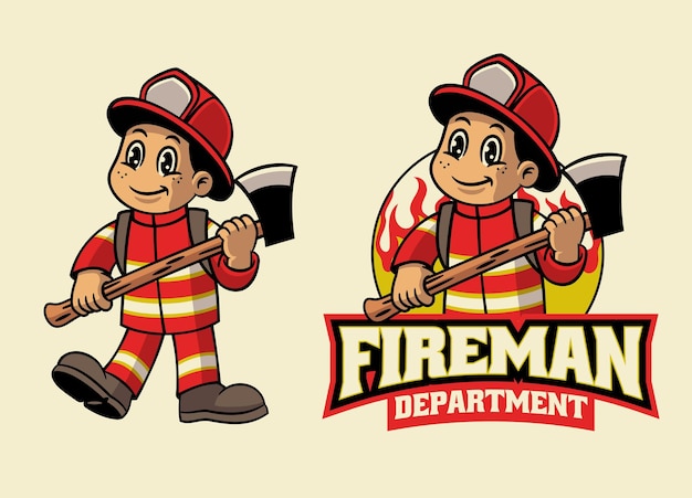 Diseño del logotipo de la mascota de los bomberos