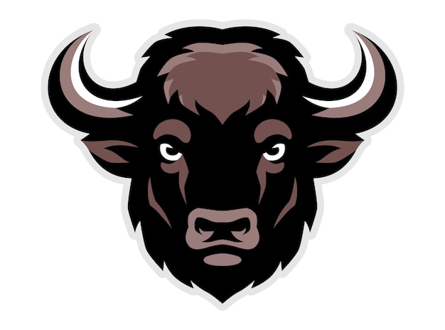 Diseño del logotipo de la mascota del búfalo bisonte