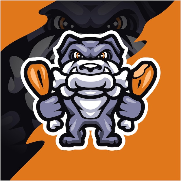 Vector diseño de logotipo de mascota bulldog