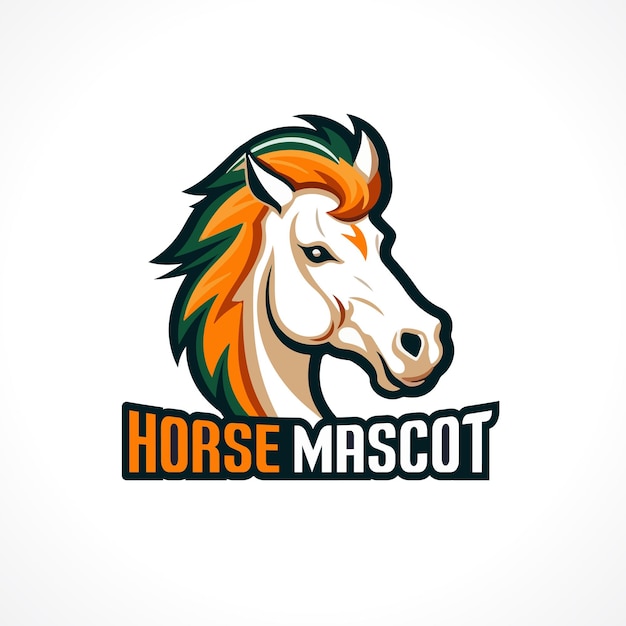 Diseño Logotipo Mascota Caballo Ilustración Vector Caballo