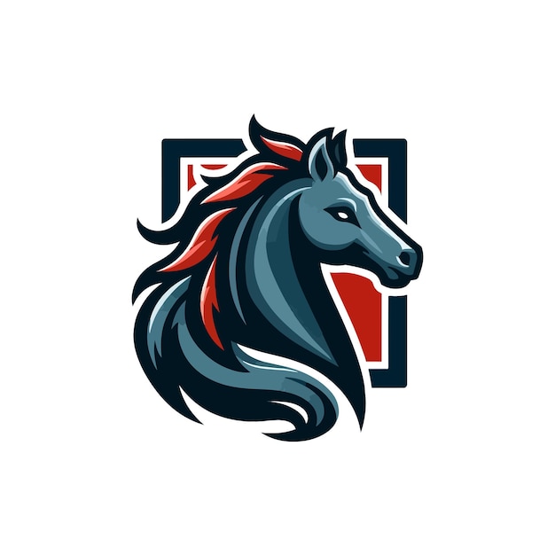 El diseño del logotipo de la mascota del caballo vectorial es un diseño simple del logotipo vectorial.