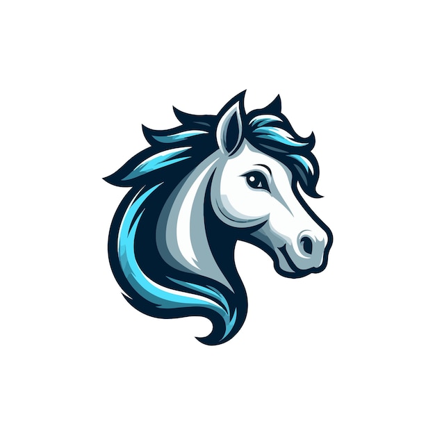 El diseño del logotipo de la mascota del caballo vectorial es un diseño simple del logotipo vectorial.