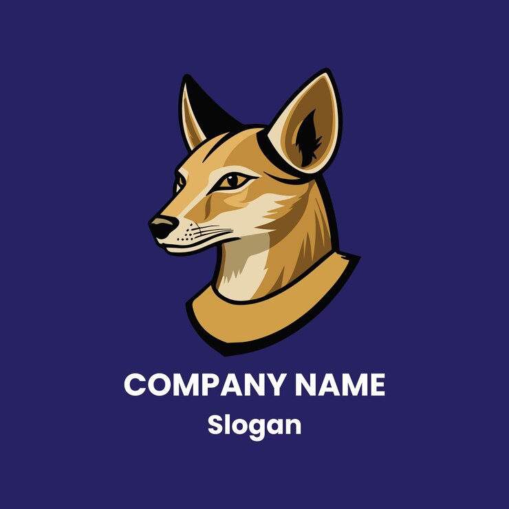 diseño del logotipo de la mascota de la cabeza de chacal