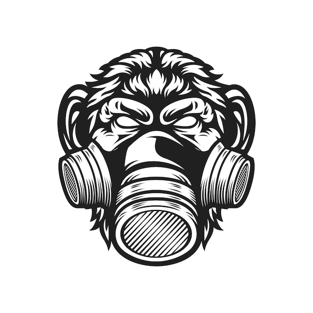 Diseño de logotipo de mascota de cabeza de chimpancé