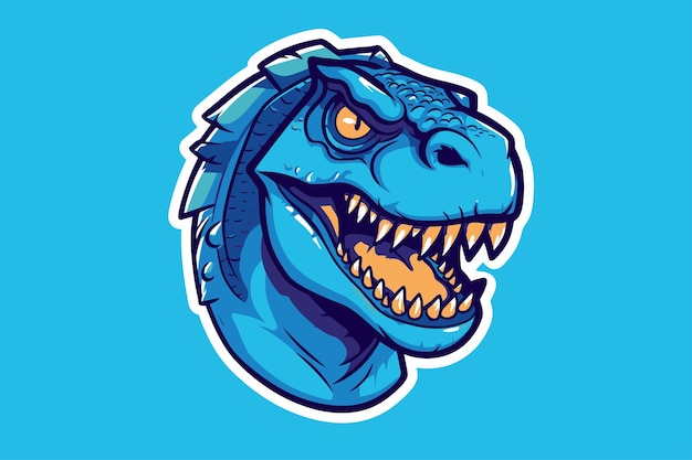 diseño de logotipo de mascota de cabeza de dinosaurio