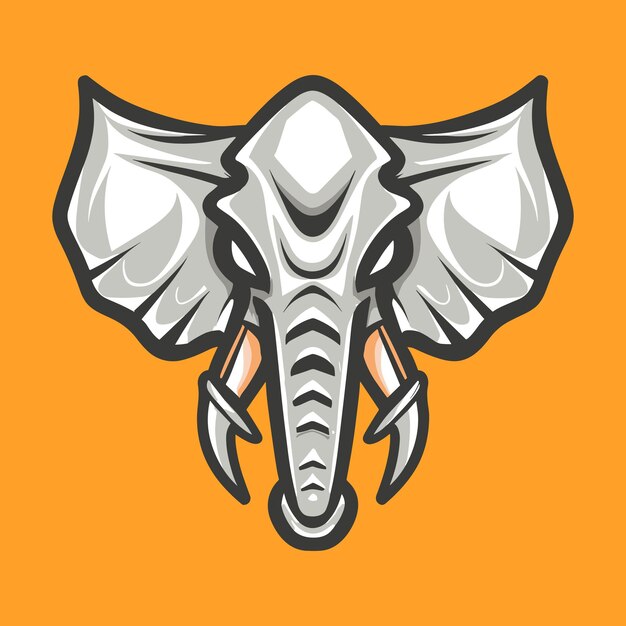diseño de logotipo de la mascota de cabeza de elefante para la marca