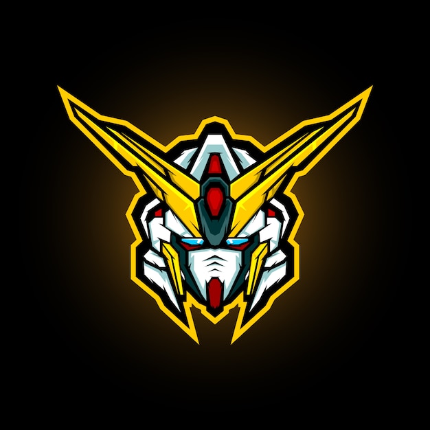 diseño de logotipo de mascota de cabeza robótica