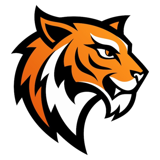 Diseño del logotipo de la mascota de la cabeza de tigre feroz