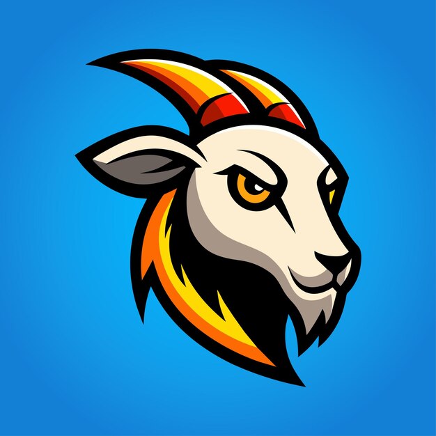 Diseño del logotipo de la mascota de cabra Ilustración vectorial de la cabra
