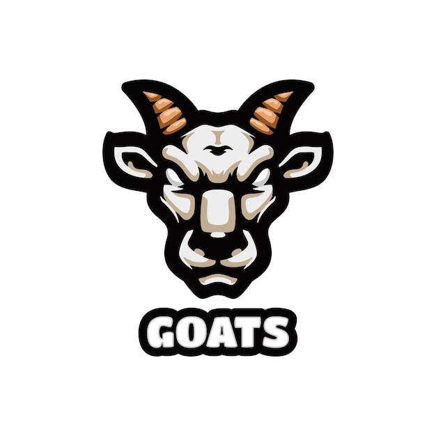 Diseño de logotipo de mascota de cabras