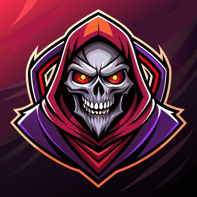 Diseño del logotipo de la mascota de la calavera de la muerte