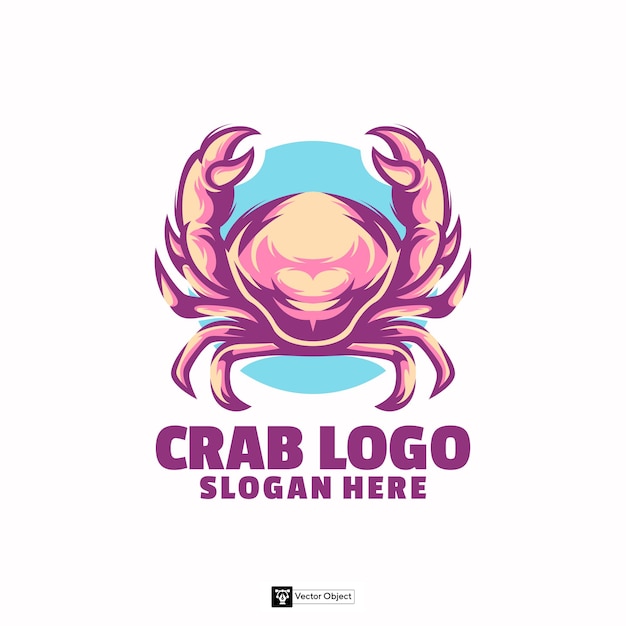 Diseño de logotipo de mascota de cangrejo