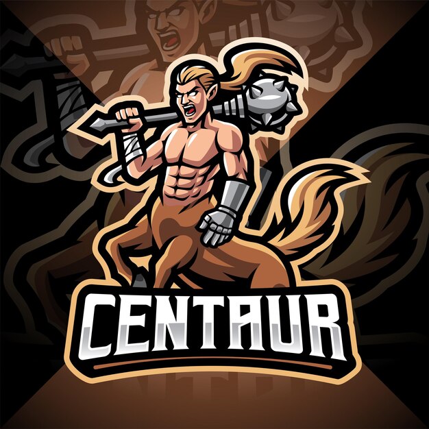 Diseño de logotipo de mascota centauro esport