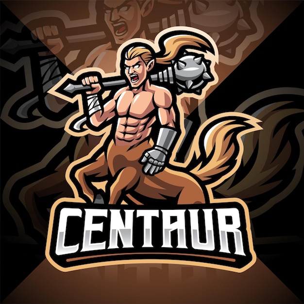 Diseño de logotipo de mascota centauro esport