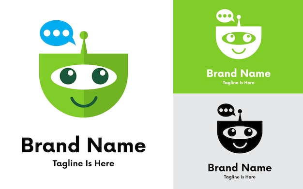 diseño del logotipo de la mascota del chat bot