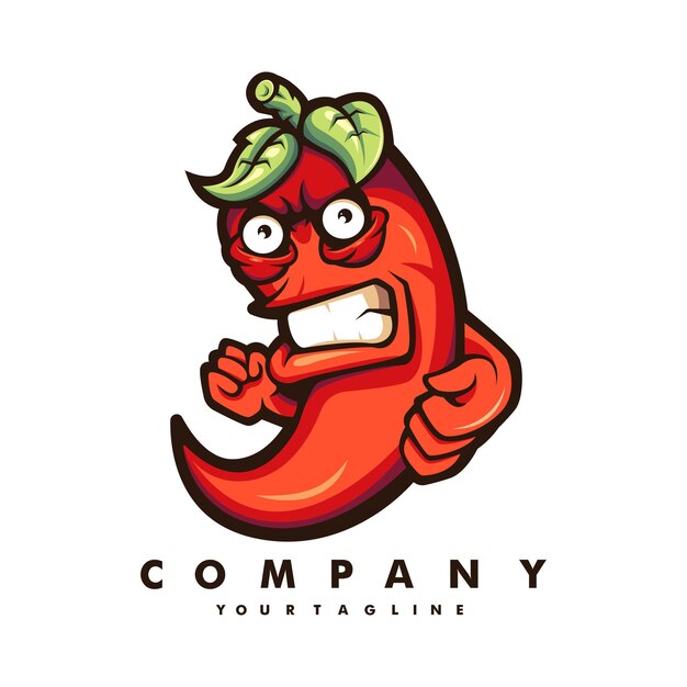 Diseño de logotipo de mascota de chile