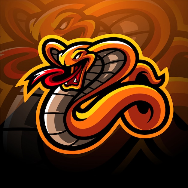 Diseño de logotipo de la mascota de cobra esport