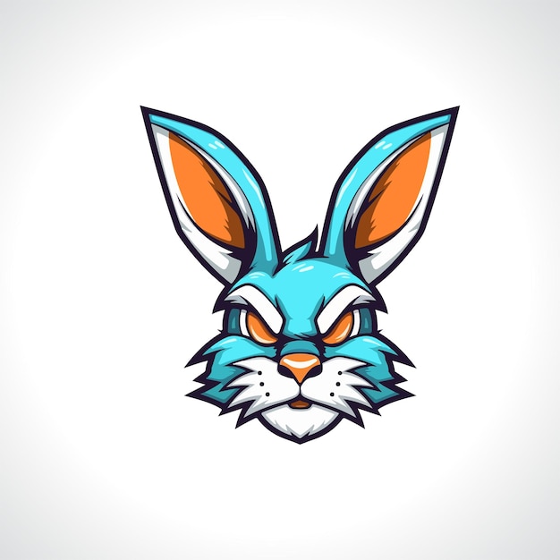 Diseño logotipo mascota conejo ilustración vector conejo