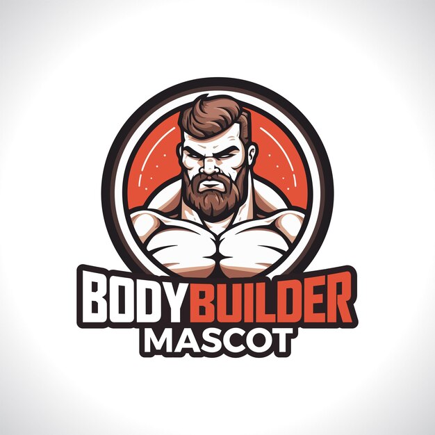 Diseño del logotipo de la mascota del constructor del cuerpo Vector del constructor del cuerpo Vector del hombre musculoso