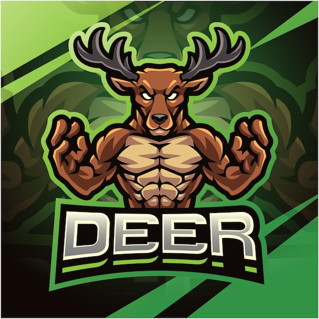 Diseño de logotipo de la mascota de deer esport