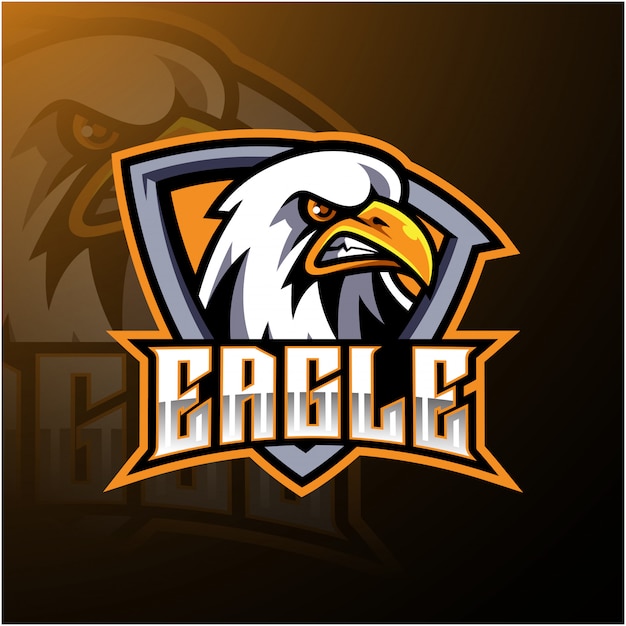 Diseño de logotipo de la mascota del deporte eagle