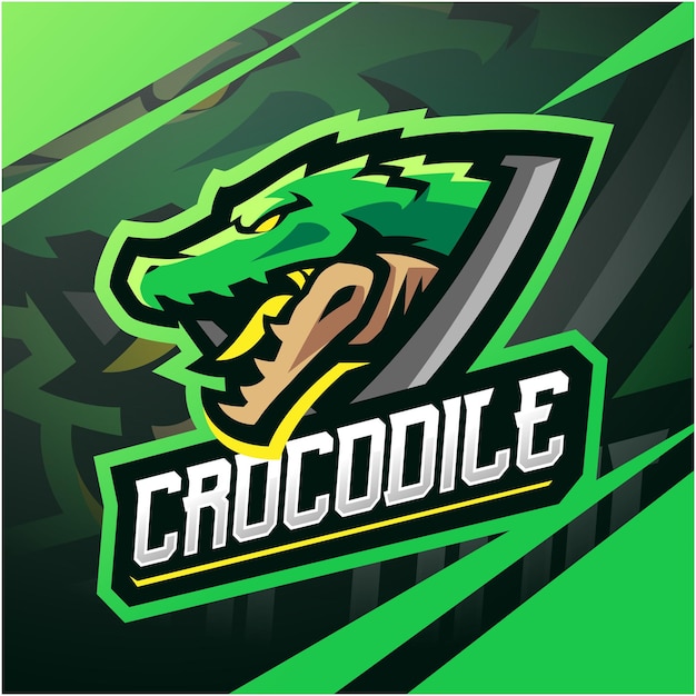 Diseño de logotipo de mascota deportiva de cocodrilo