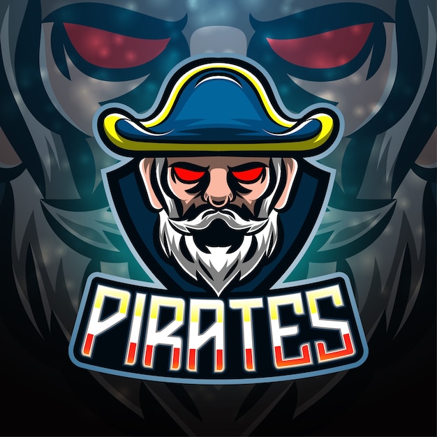 Diseño de logotipo de mascota deportiva piratas