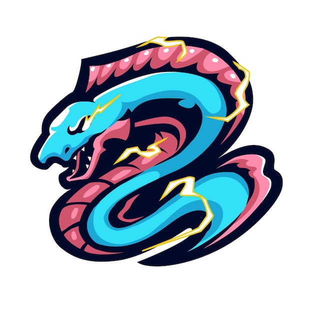 diseño del logotipo de la mascota de dibujos animados de anguila eléctrica