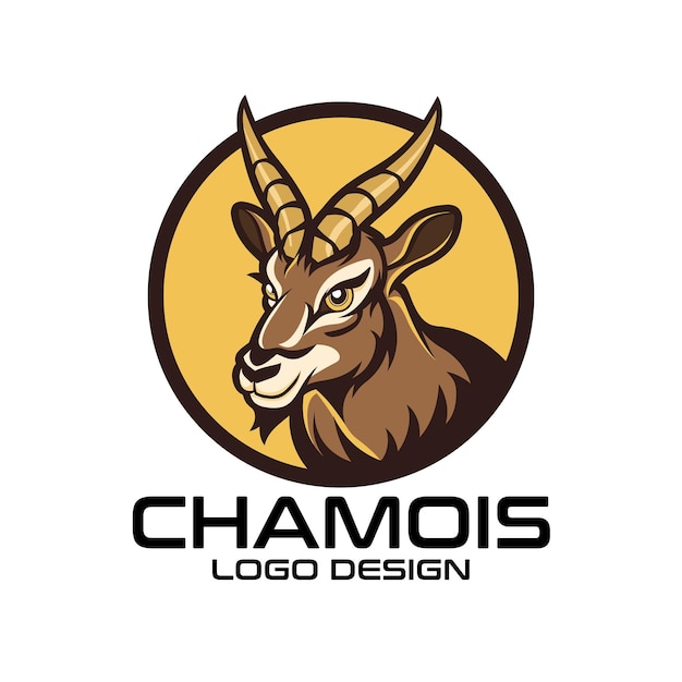Diseño del logotipo de la mascota de dibujos animados Chamois