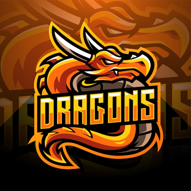 Diseño de logotipo de la mascota de Dragon Esport