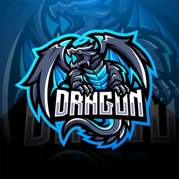 Vector diseño de logotipo de mascota dragon esport