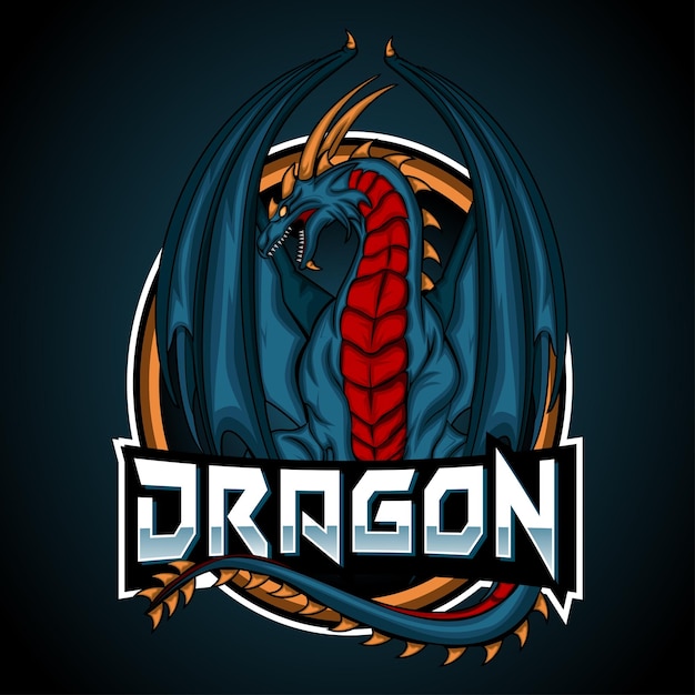 Diseño de logotipo de la mascota de Dragon Esport