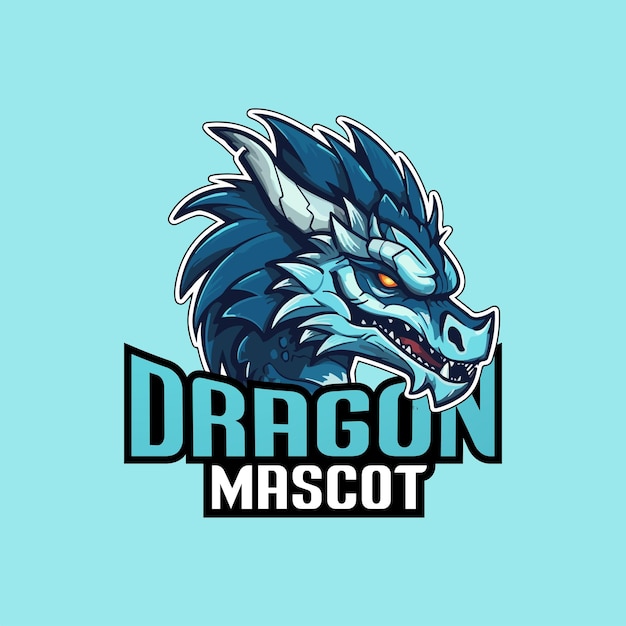 Diseño Logotipo Mascota Dragón Ilustración Vector Dragón