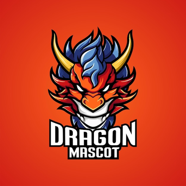 Diseño logotipo mascota dragón ilustración vector dragón