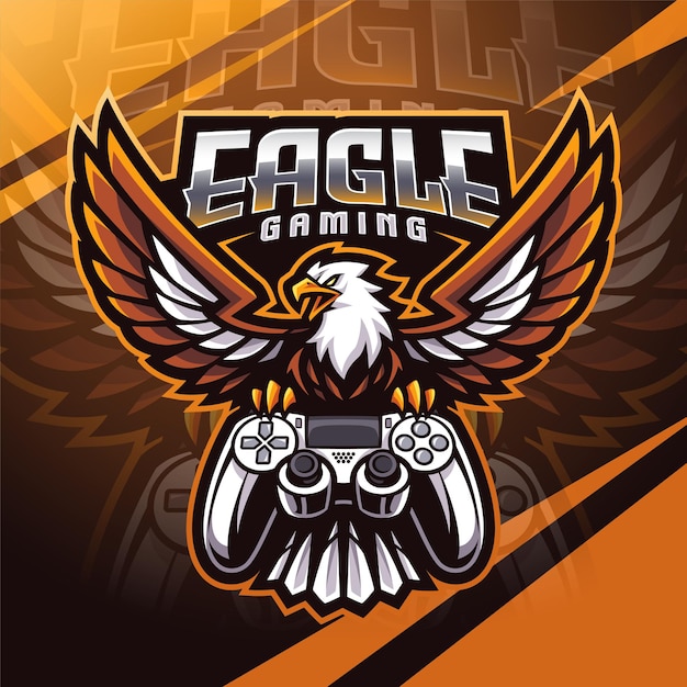 Diseño del logotipo de la mascota de eagle gaming esport