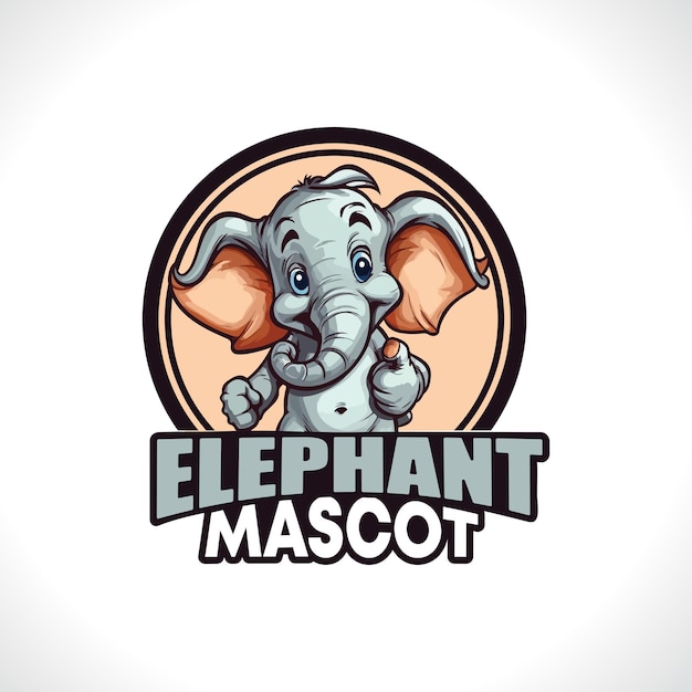 Diseño de logotipo de mascota de elefante Vector de elefante