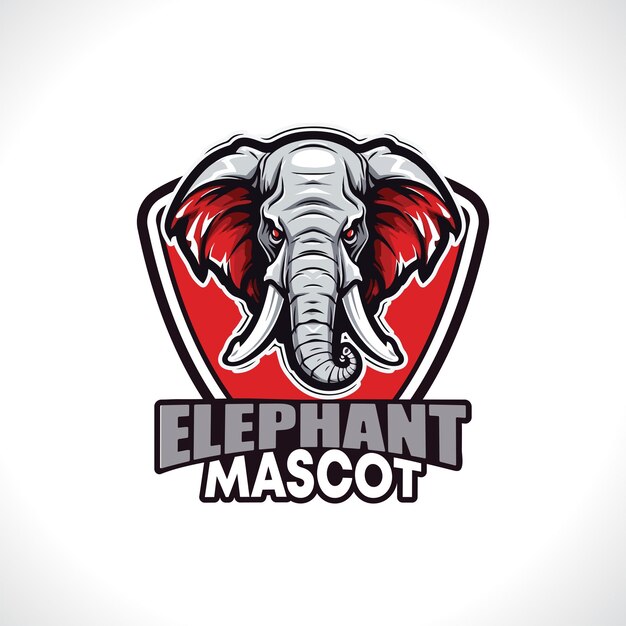 Diseño de logotipo de mascota de elefante Vector de elefante