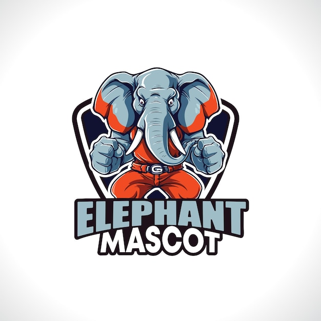 Diseño de logotipo de mascota de elefante Vector de elefante