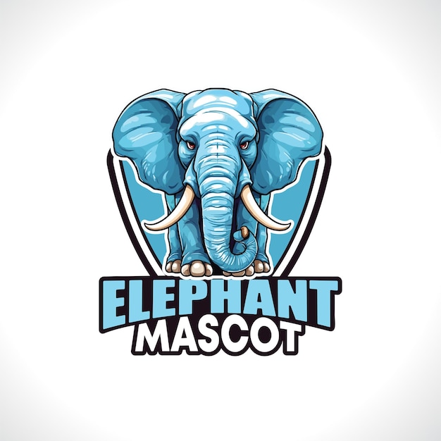 Diseño de logotipo de mascota de elefante Vector de elefante