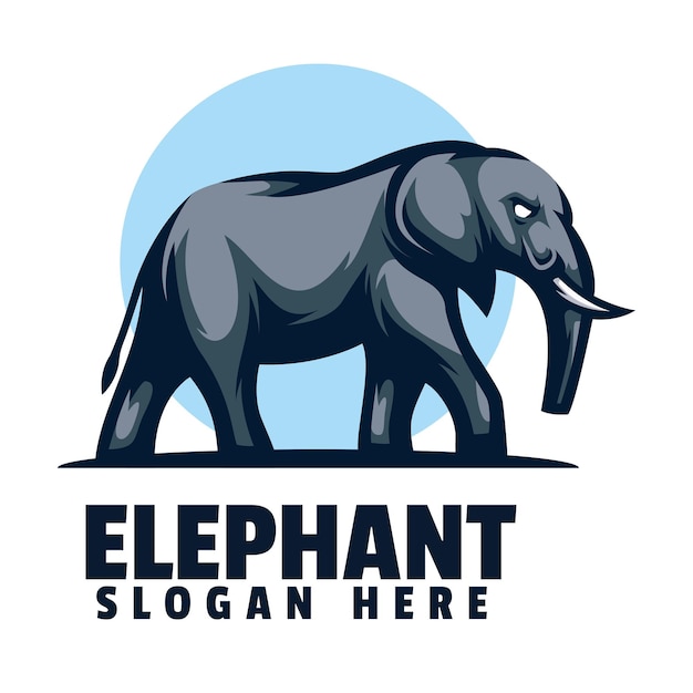 Vector diseño de logotipo de mascota elefante