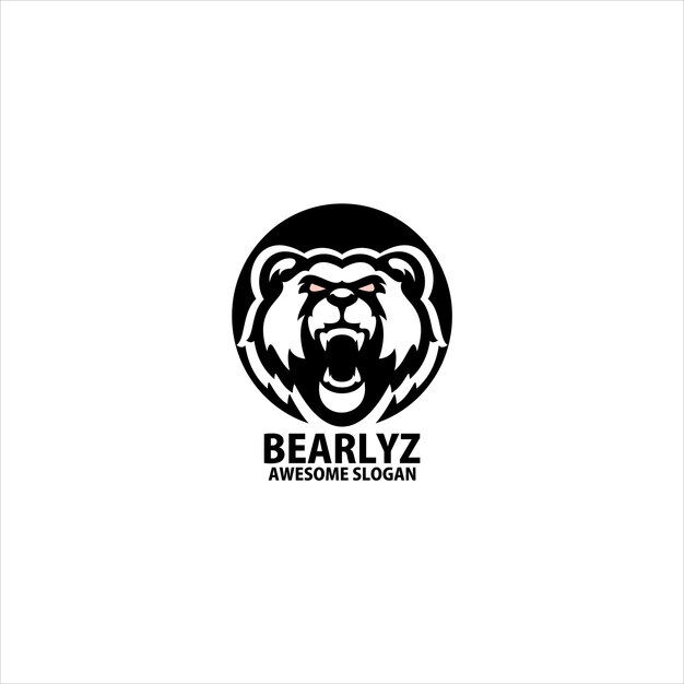 Vector diseño de logotipo de mascota enojado de oso