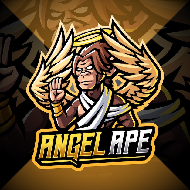 Diseño de logotipo de mascota de esport angel ape