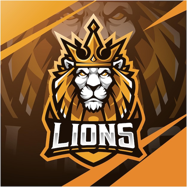 Diseño de logotipo de mascota de esport de cabeza de león