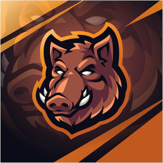 Vector diseño de logotipo de mascota de esport de cabeza razorback